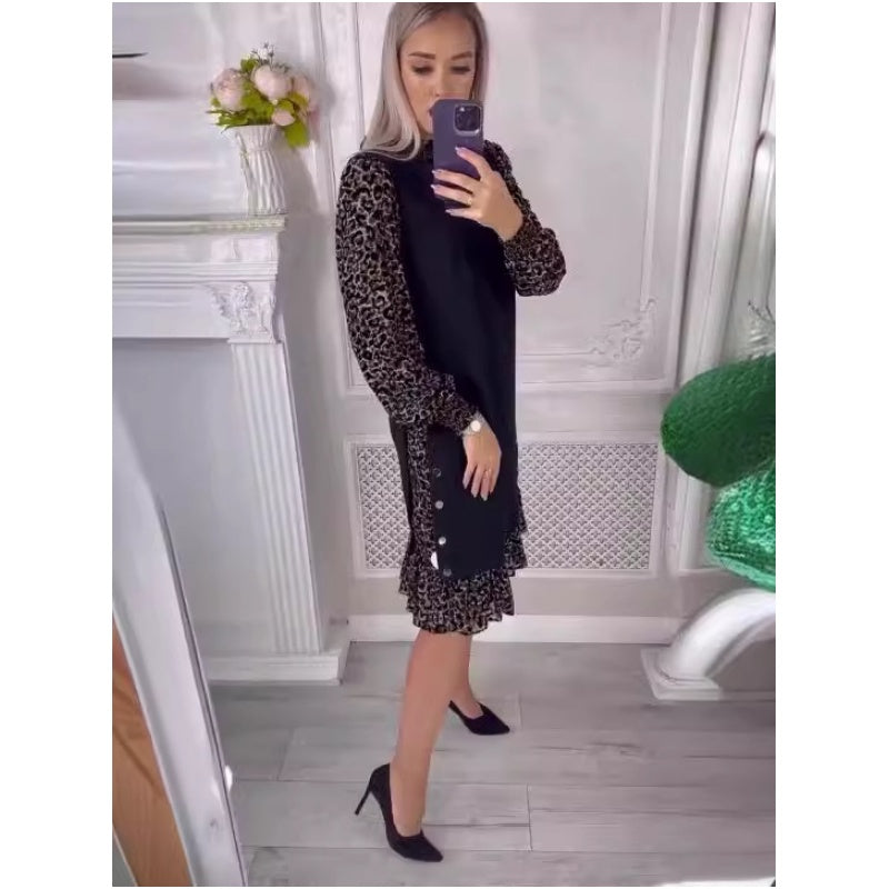 Vestito con Rifiniture Leopard 🐆
