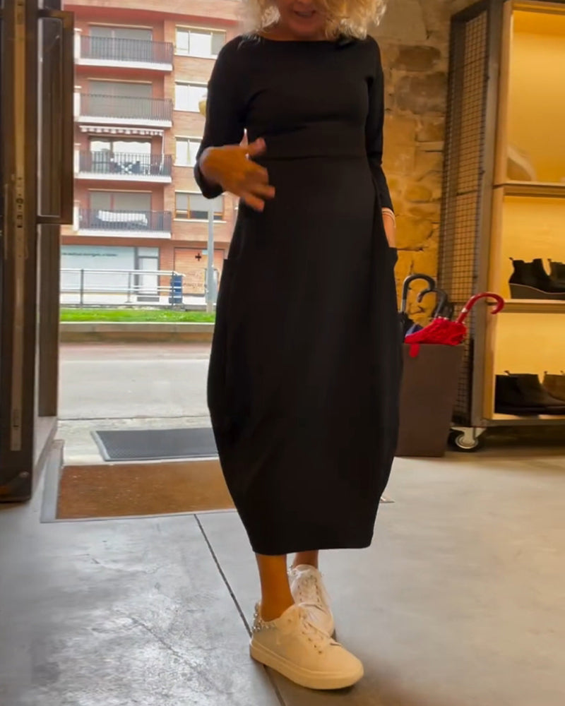 Abito Jessica Nero Elegante con tasche