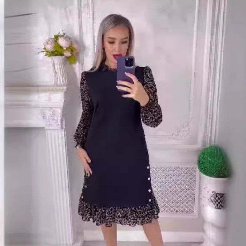 Vestito con Rifiniture Leopard 🐆