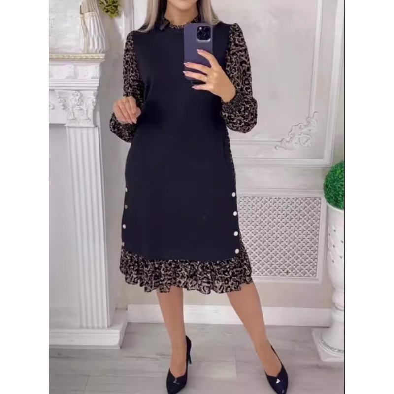 Vestito con Rifiniture Leopard 🐆